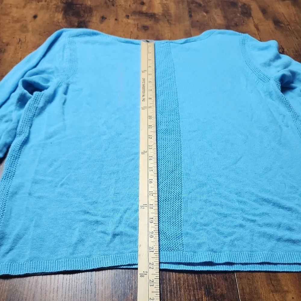 TALBOTS | Light Blue Linen Blend Preppy Breathable‎ Scoop Neck Knit Sweater | L